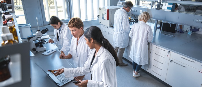 Students at work in a lab