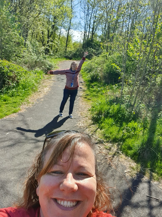 Two people in a park