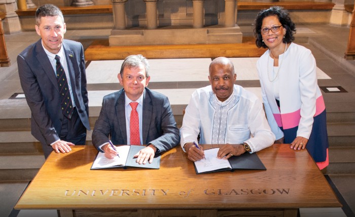Signing of the MoU between Glasgow and UWI