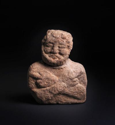 Bust of Silenus, Sandstone, AD 140-170. GLAHM:F.1936.5.