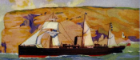 A painting of a ship