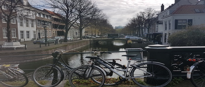 Picture of bicycles beside an Amsterdam canal