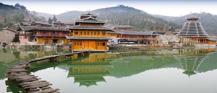 Old style drum tower in Kaili city, Guizhou 