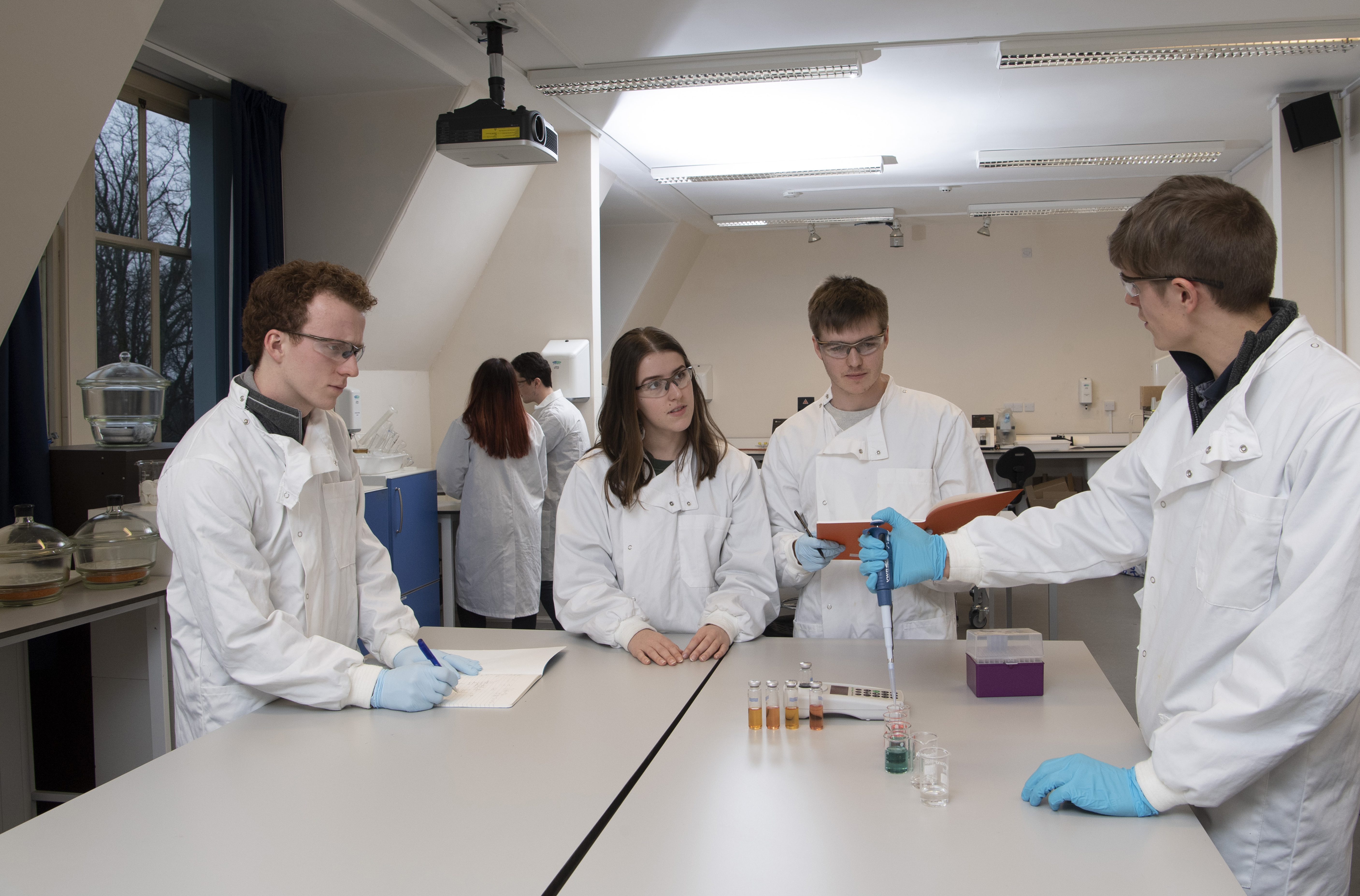 Students in a practical lab, Dumfries