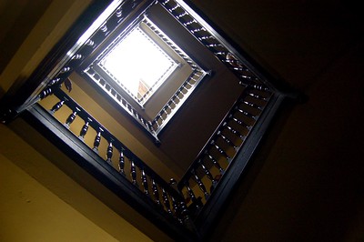 Stairwell in tenement close Camphill Glasgow