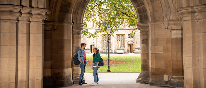 Students in cloisters