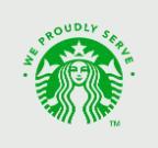 We Proudly Serve Starbucks siren logo 