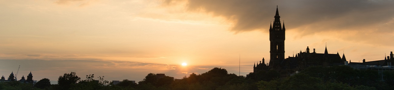 A view of the Main Campus at sunset