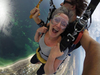 Photo of Audrey Dickie skydiving