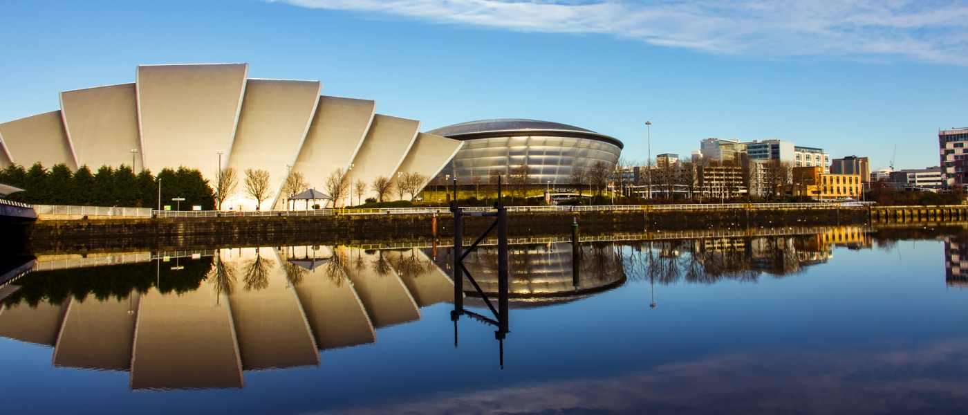 The Armadillo, Hydro etc reflected in the Clyde
