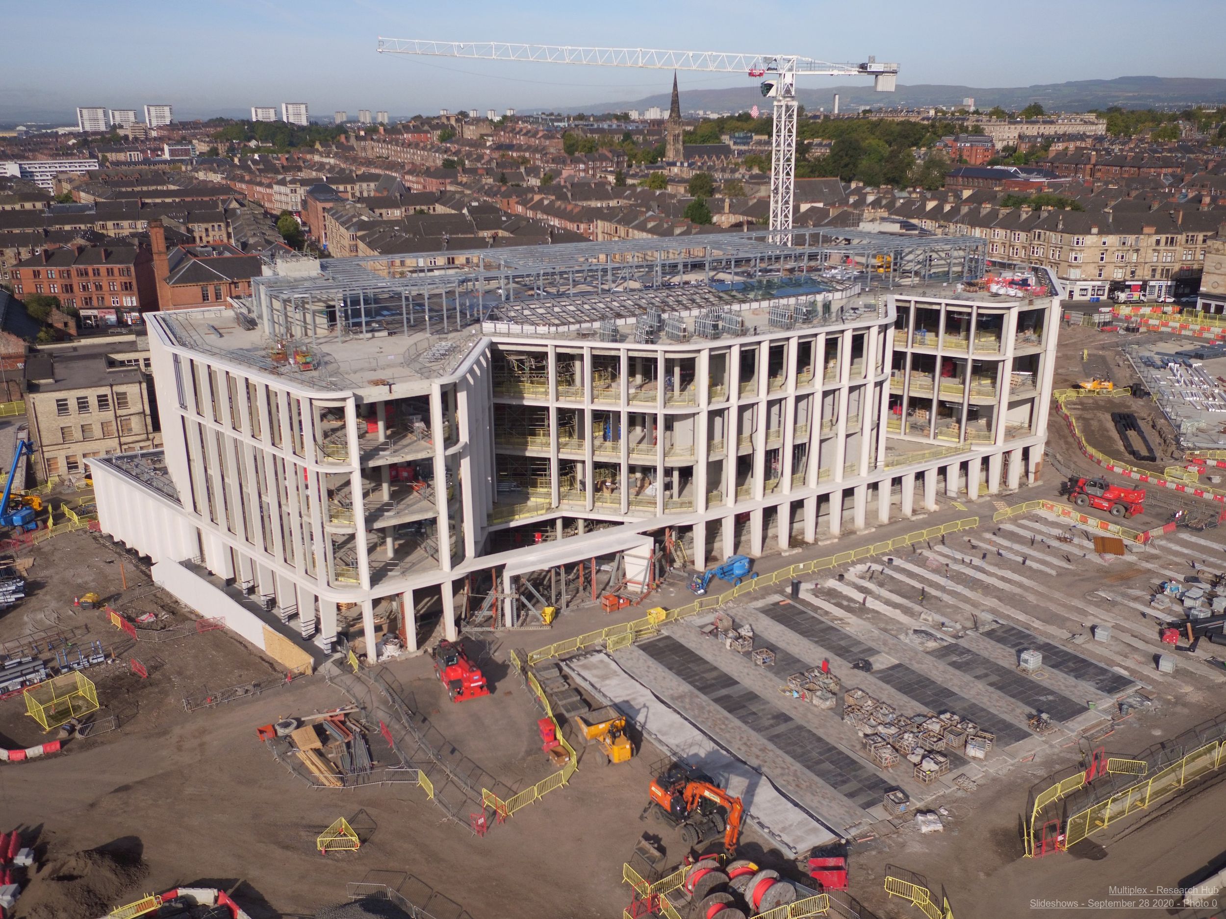 Aerial view of the Research Hub in midconstruction