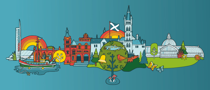 graphic of glasgow city scape