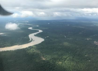 View of the Atrato river from a plane