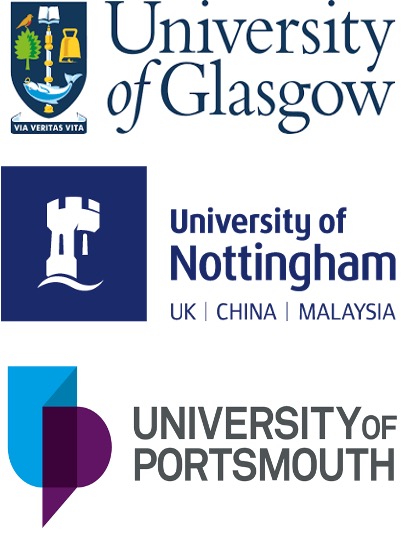 Logos for Glasgow, Nottingham and Portsmouth