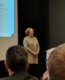 Catherine Czerkawska speaks at the 2018 inaugural Craig Sharp lecture