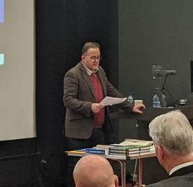 Scots writer Rab Wilson speaks at the 2nd Annual Craig Sharp Memorial Lecture in 2019