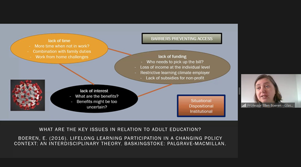 A slide form Professor Ellen Boeren's keynote speech at the annual conference of the European Association for the education of adults - What a re the key issues in relation to adult learning?