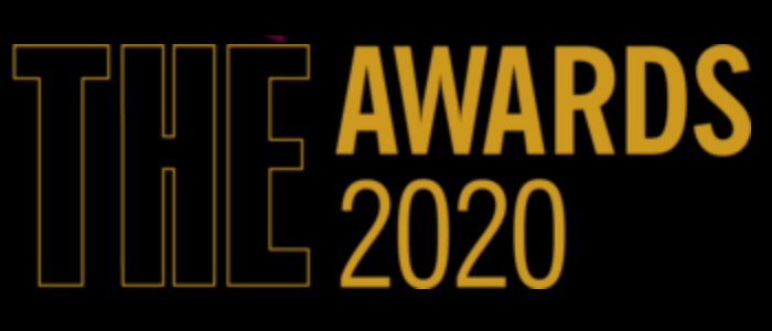 Times Higher Education Awards 2020 Logo of yellow text on black background