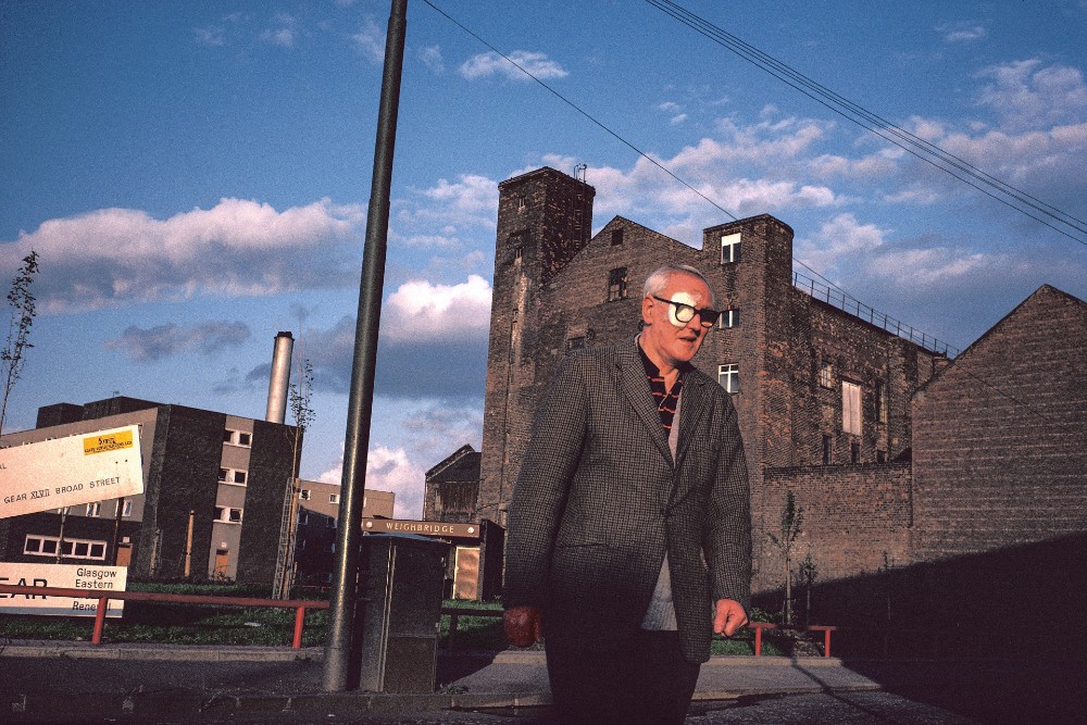 Photograph of Glasgow man with bandage by Raymond Depardon
