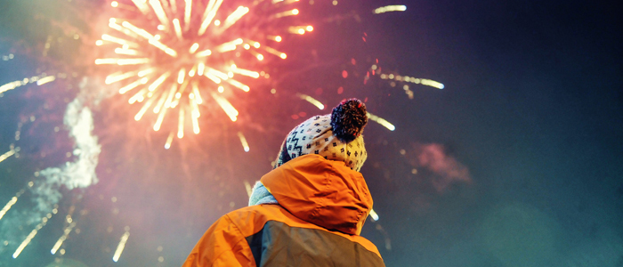 Photo of boy watching fireworks