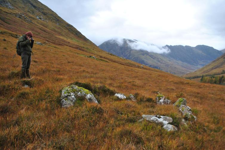 Recording Shieling Huts in Gleann Leac-na-Muidhe