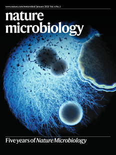 The January 2021 cover of the journal Nature Microbiology