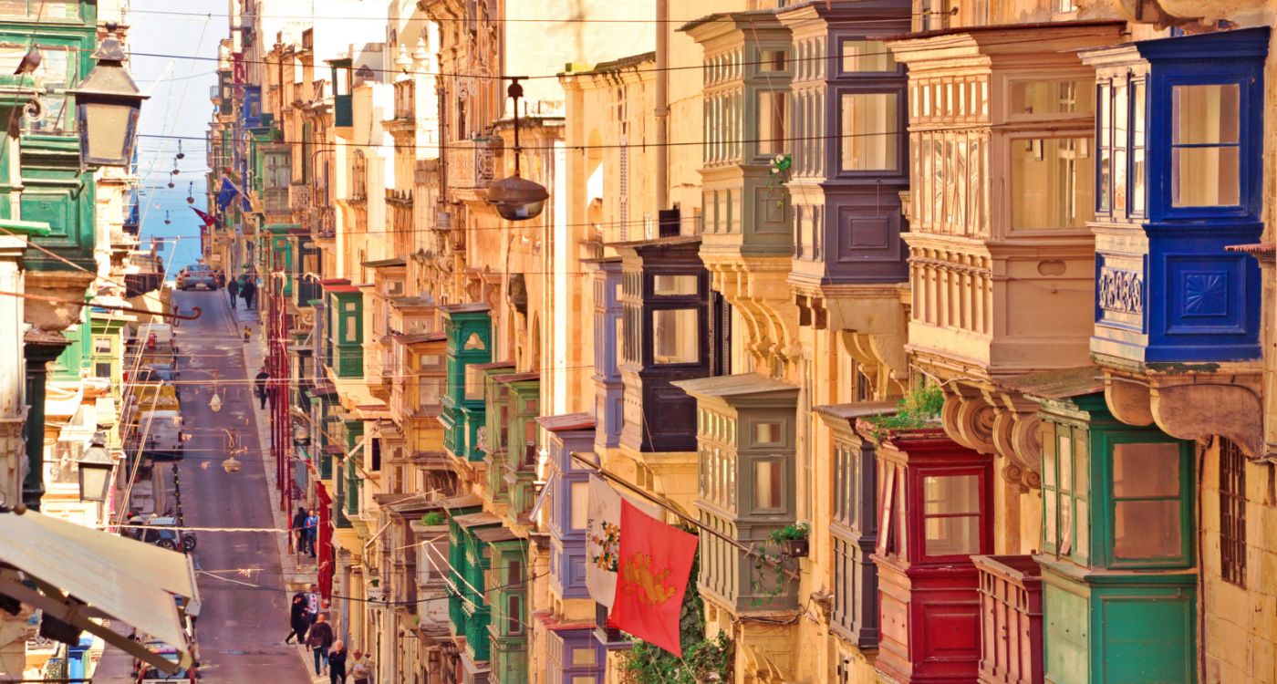 Colourful balconies in Valletta [Photo: Shutterstock]