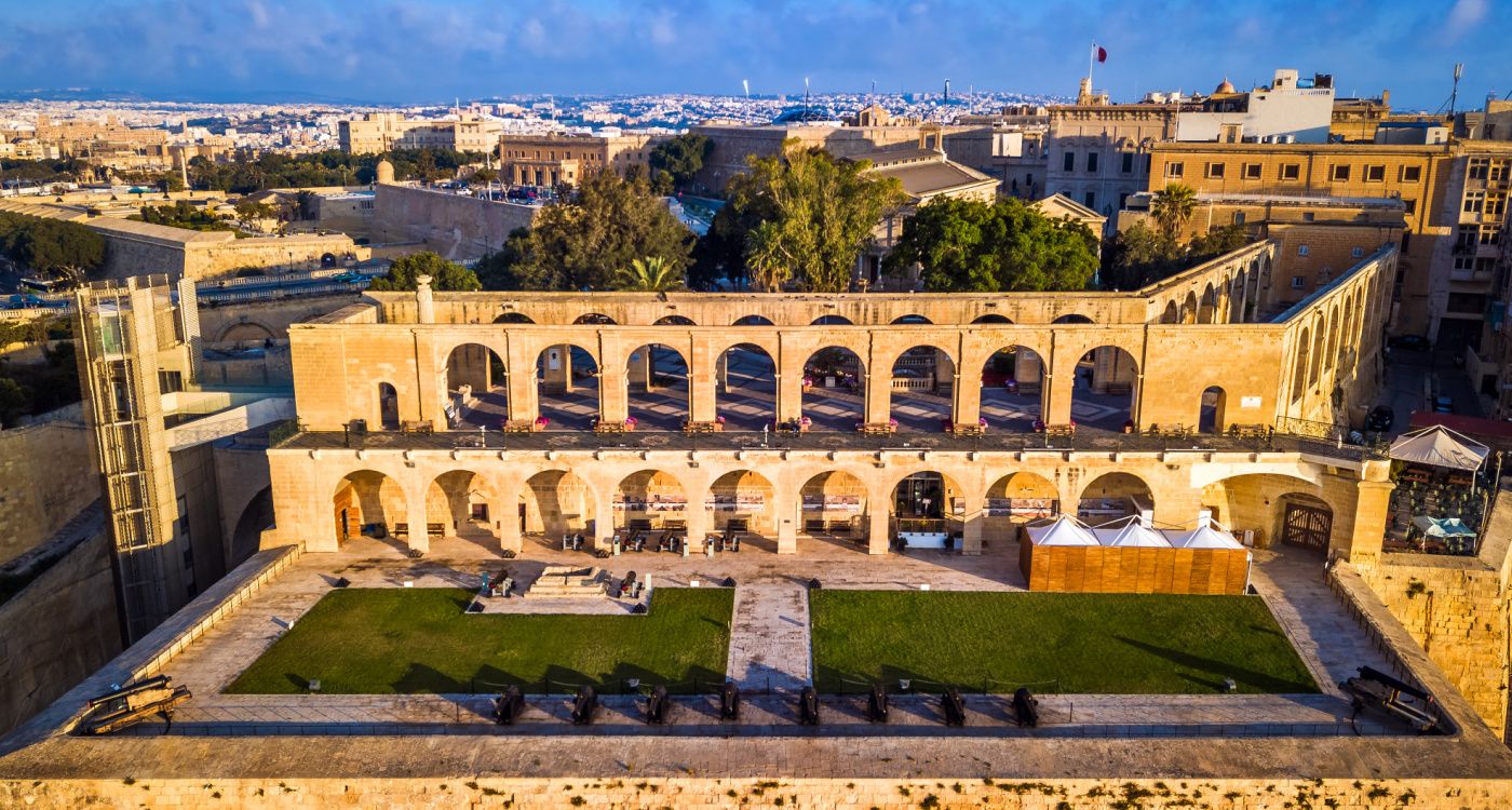 Aerial view of the saluting battery in Valletta [Photo: Shutterstock]