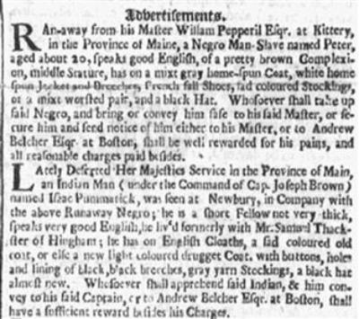 First American fugitive slave ad