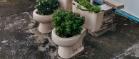 Two toilets used as flowers planters