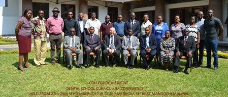 Group photo of MalDent Team at their curriculum meeting in Malawi