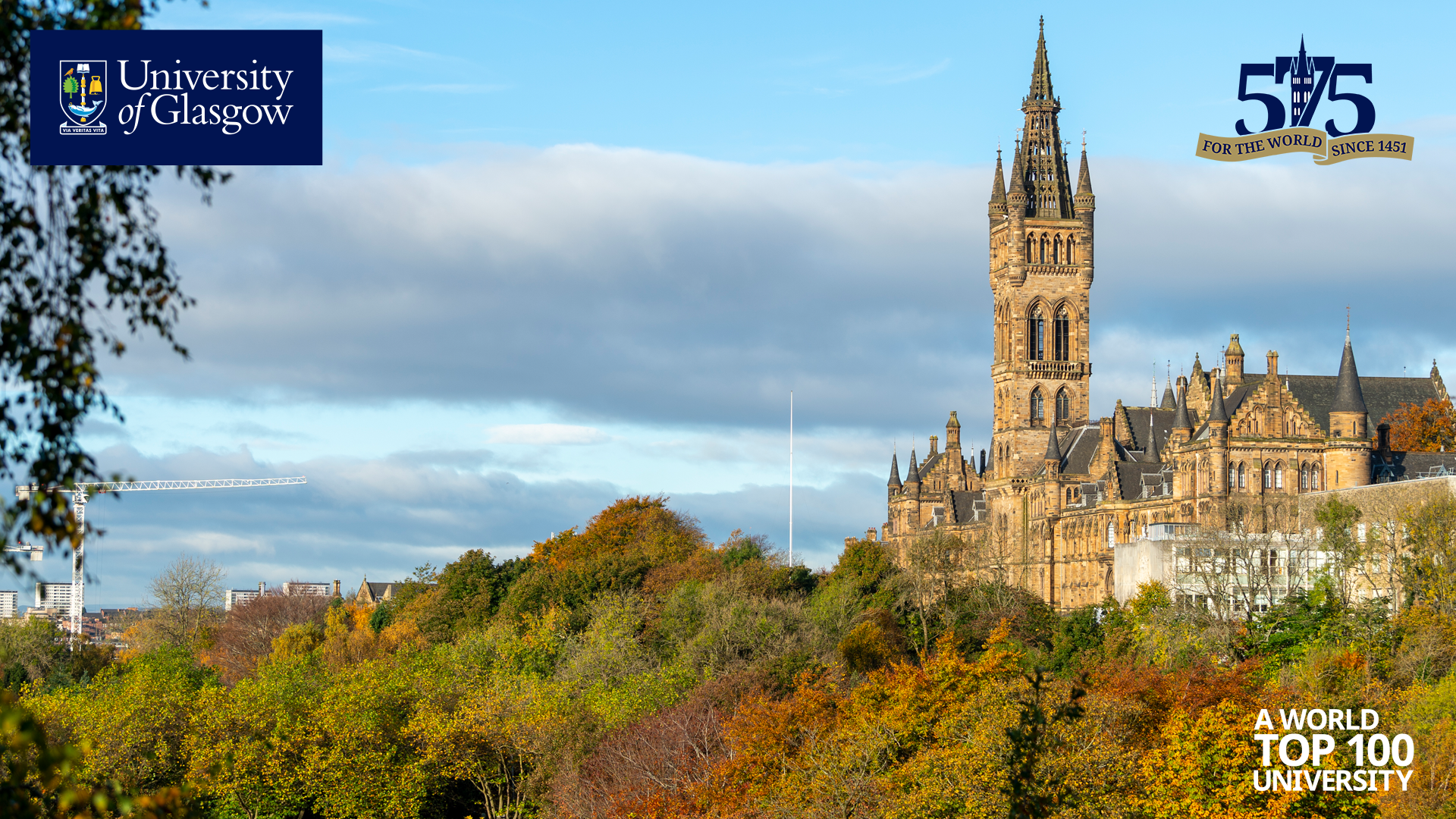 The Gilbert Scott Building from Kelvingrove park