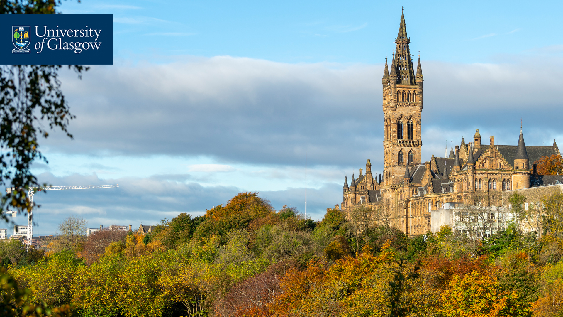 The Gilbert Scott Building from Kelvingrove Park