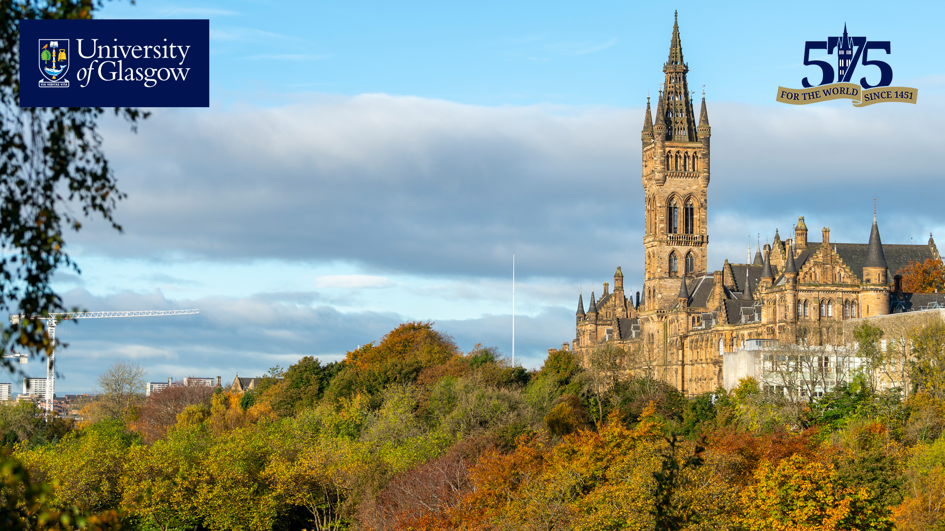 The Gilbert Scott Building from Kelvingrove Park