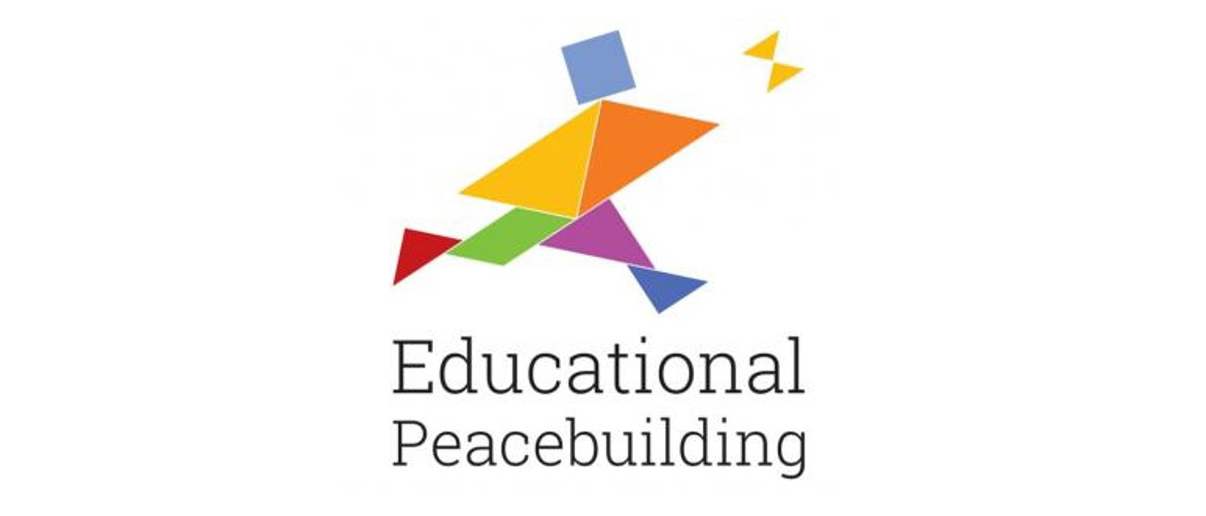 Logo for the Educational Peacebuilding Project - abstract shapes forming a running person