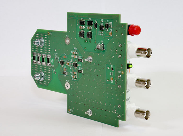 Image of a PCB designed and built in the electronics services