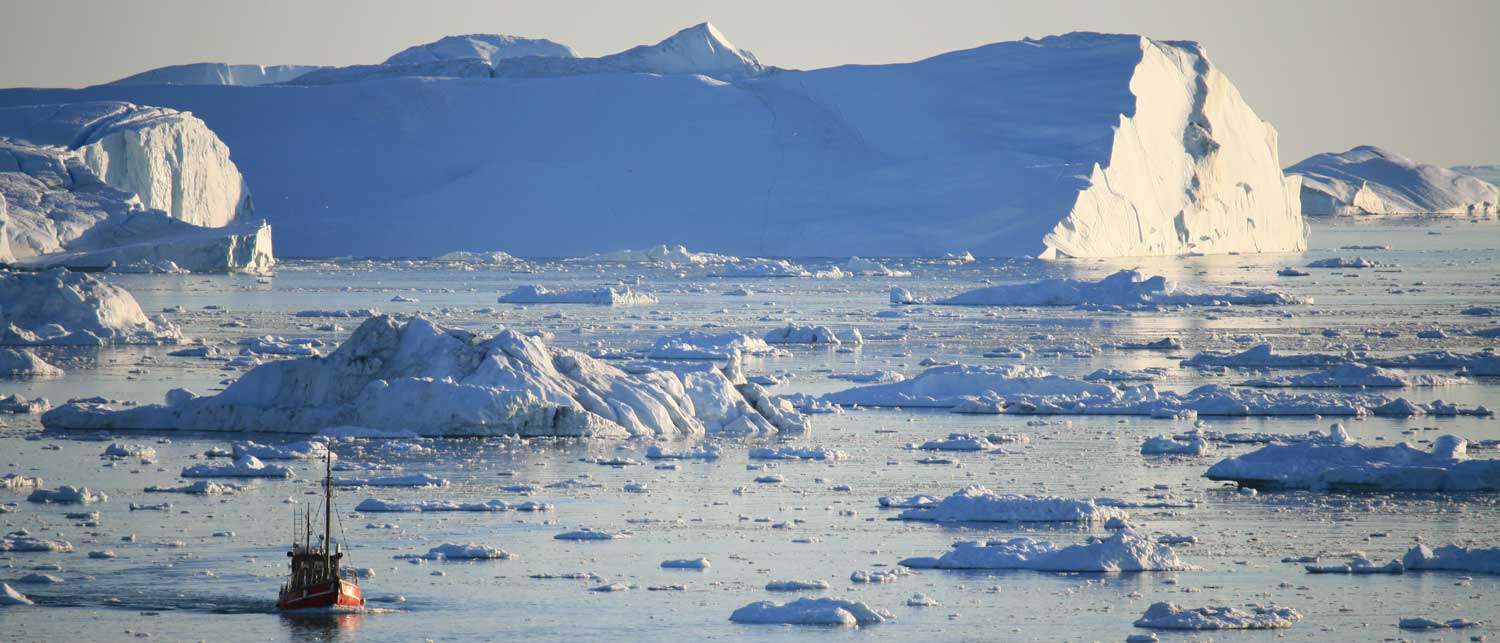 A boat in an ice flow