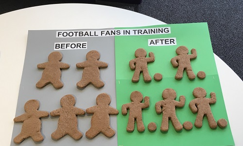 Fat gingerbread men, skinny gingerbread men, before and after
