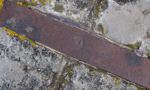Iron girder with broad arrow symbol