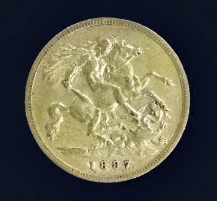 Half sovereign, coin, Victoria; 1819-1901, Modern, Europe, Great Britain, 1897