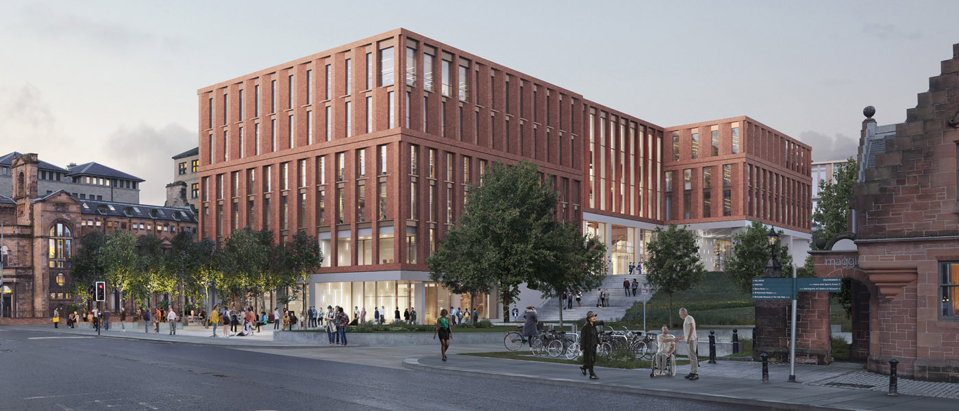 Artist's impression of the new Adam Smith Business School building [Image: Hassell]