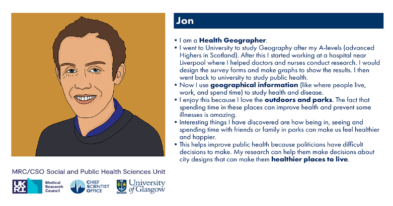 Jon's profile and illustration