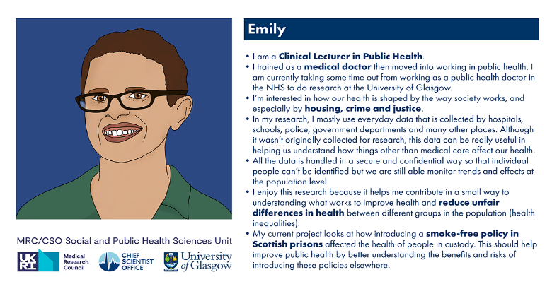 Emily's profile and illustration