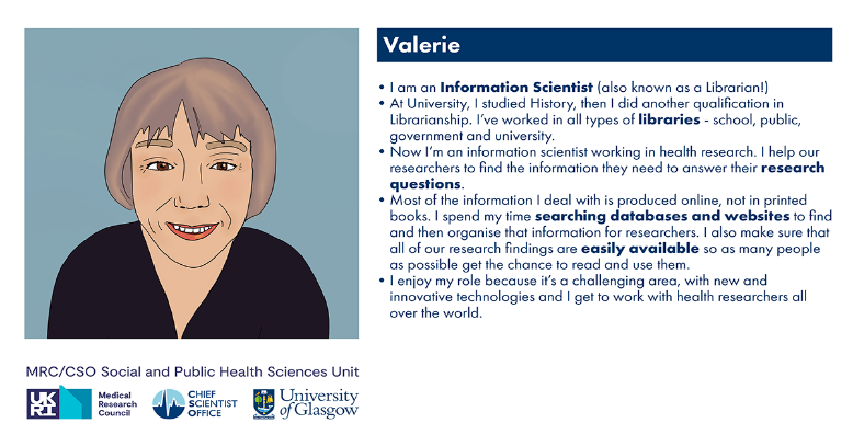 Valerie's profile and illustration