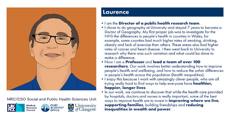 Laurence's profile and illustration