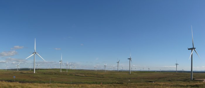 an inland windfarm in scotland