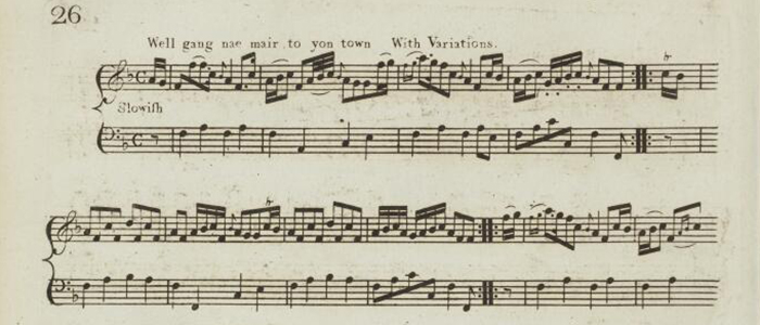 A manuscript taken from the 'Historical Music of Scotland' hms.scot