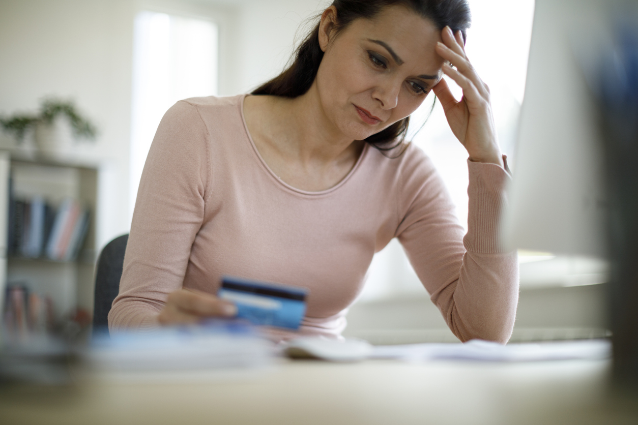 Woman with financial worries