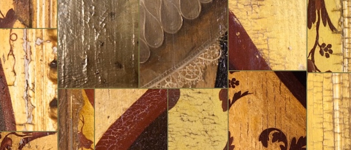 Examples of fracture on panel paintings from Knole House