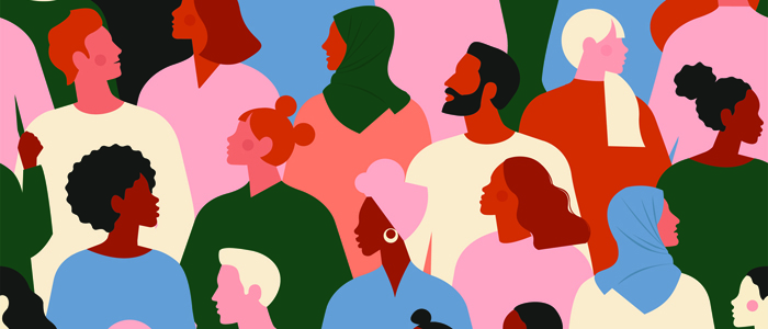 Collage of diverse faces